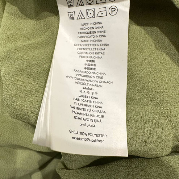 NWT MICHAEL KORS $155 Green Paisley Smocked Waist Dress Size XS - Picture 8 of 8